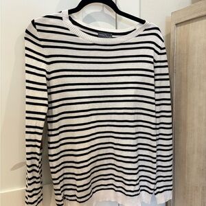 Market & Spruce Black and White Striped Top